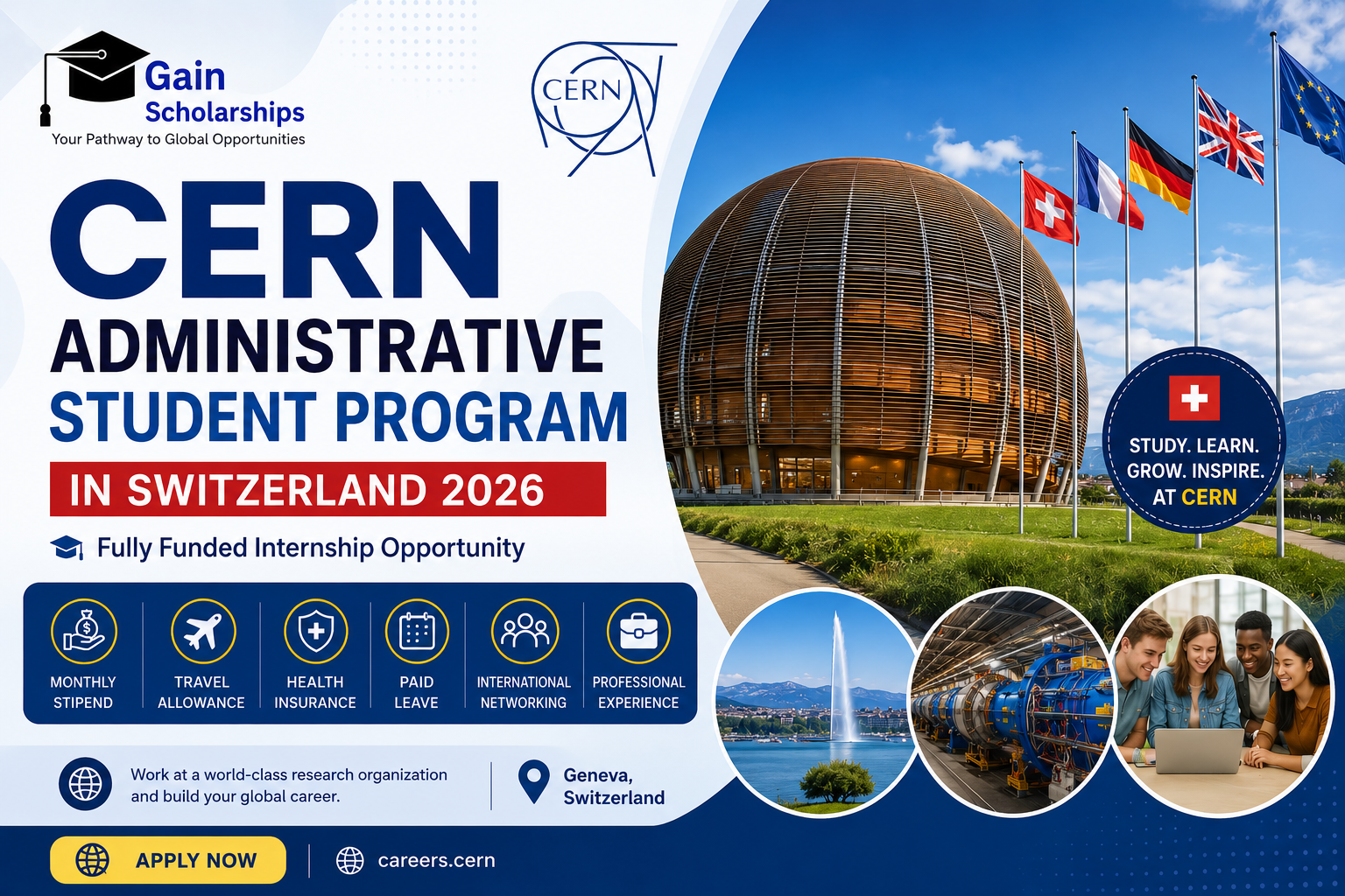 CERN Administrative Student Programme 2027 in Switzerland