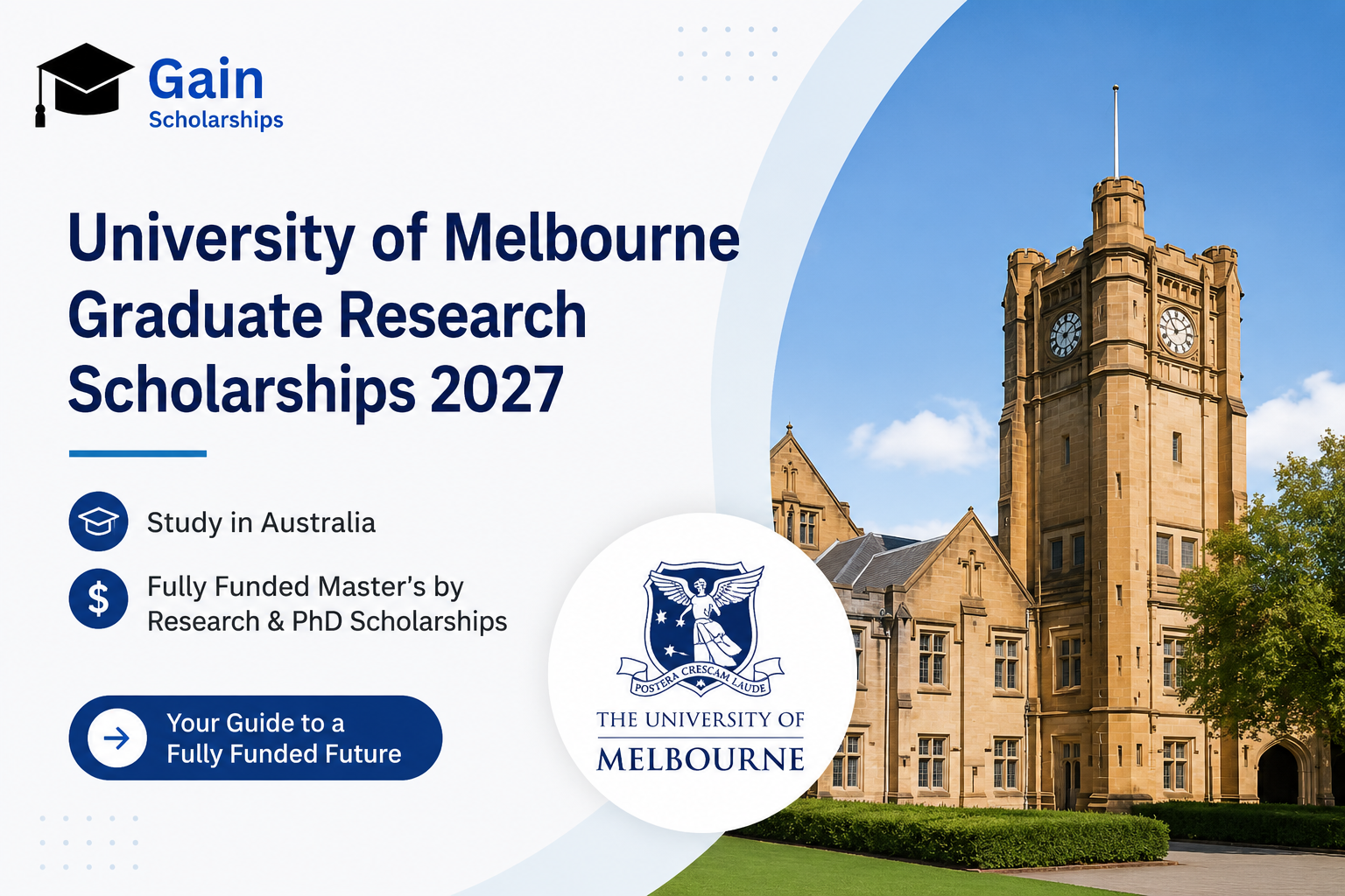 University of Melbourne Graduate Research Scholarships 2027 in Australia