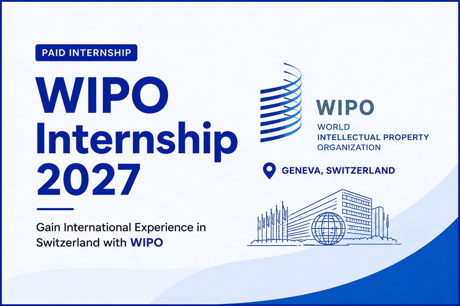 WIPO Internship 2027 in Switzerland